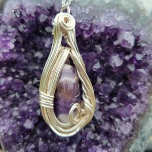 Aminah Amethyst Silver Pendant and Necklace